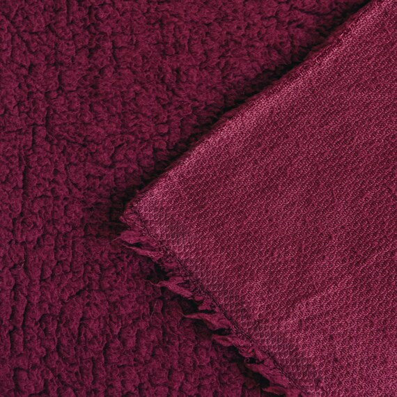 Rich Wine Red Coloured Luxury Sherpa Fleece Fabric Soft Cuddly Texture 150cm Wide Etsy Canada