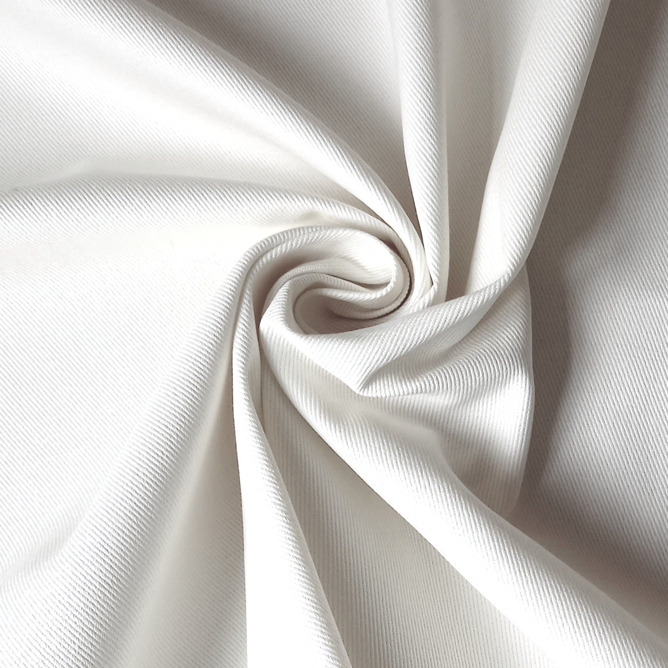 Ivory Off White Herringbone Twill Fabric 100% Cotton – 150cm Wide