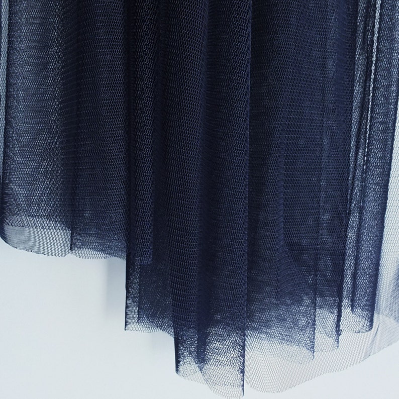 Navy Dark Blue Soft Tulle Fabric 150cm wide Evening / special occasion wear Sold by the metre M2 image 2