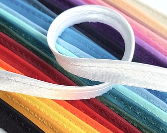 Satin Piping Cord, Fabric Covered flanged insert trim 2mm diameter, 22 colours