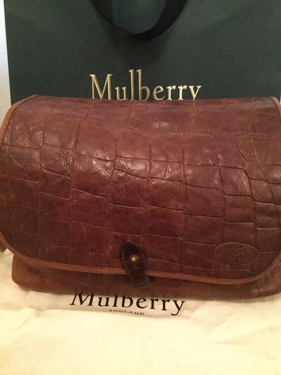 Mulberry Leather Bag. Vintage early 1980s. Large M