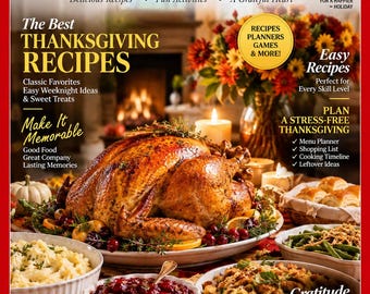Thanksgiving Recipe Collection | 39-Page Planner, Menu, Shopping List (Digital Download)