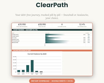 Debt Payoff Tracker Spreadsheet | Snowball & Avalanche Planner (Google Sheets + Excel)
