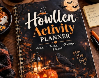Adult Halloween Activity Planner | 36-Page Printable PDF (Games, Puzzles, Crafts)