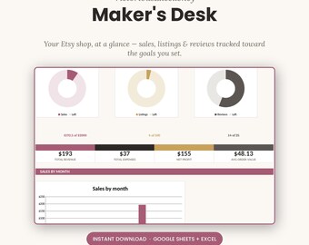Etsy Shop Management Planner | Sales, Listings, Reviews Tracker (Digital Download)