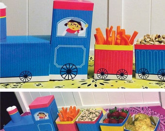 DIY Train Party Centerpiece Printables - Instant Download - Printable pattern and instructions to create train centerpiece