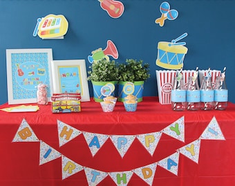 Music Party Decorations ; Music Birthday Party Printable Party Supplies - Instant Download DIY Party