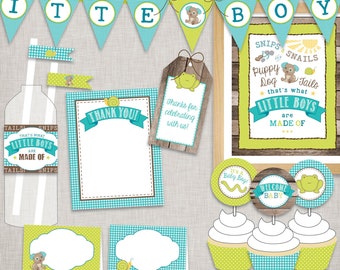 Baby Boy Shower | Snips & Snails | A DIY Printable Baby Shower Collection