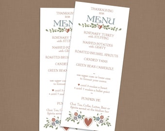 Menu Template - Printable Editable Event Menu PDF file