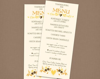 menu template printable editable event menu pdf file etsy