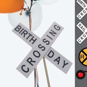 Railroad Sign Train Birthday Party DIY Printable -3 Sign Styles - Instant Download Train Party Decor