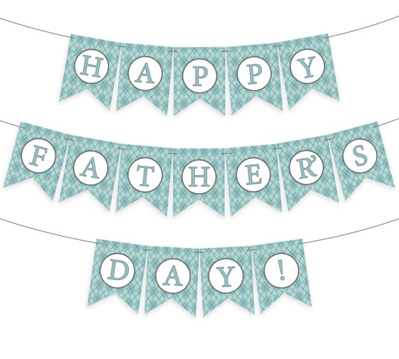 fathers-day-banner-printable-with-happy-father-s-day-message-aqua-blue-argyle-fathers-day