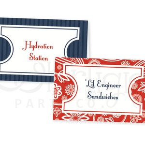 Train Birthday Party Tent Cards - Editable Food Labels - Ticket Place Cards - Train Party Buffet Place Cards