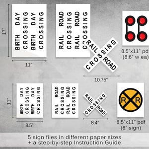 Railroad Sign Train Birthday Party DIY Printable -3 Sign Styles ...