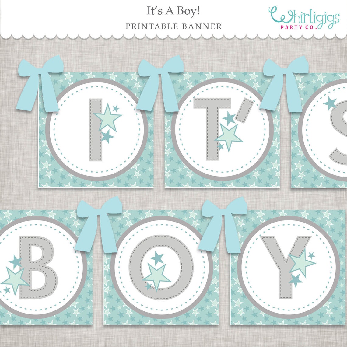 It's A Boy Banner Printable File - Etsy