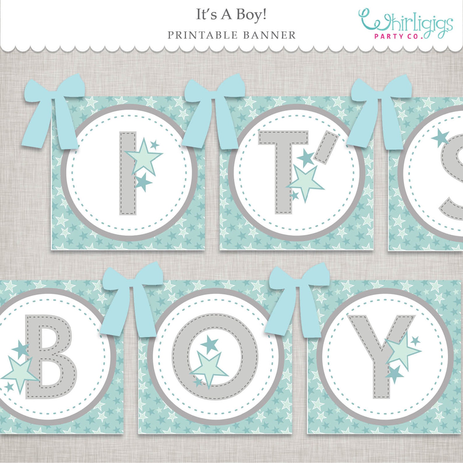 It's A Boy Banner Printable File Etsy