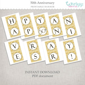 Instant Download 50th Anniversary Banner - Golden Anniversary or ...