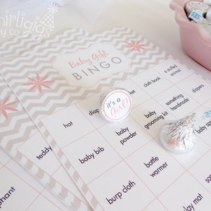 Baby Shower Game Set Girl Gift Bingo Wishes for Baby Advice Cards Predictions for Baby Game Hot Pink and Navy image 5