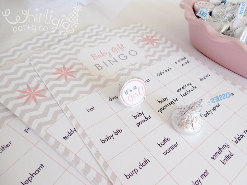 Baby Shower Game Set Girl Gift Bingo Wishes for Baby Advice Cards Predictions for Baby Game Hot Pink and Navy image 5
