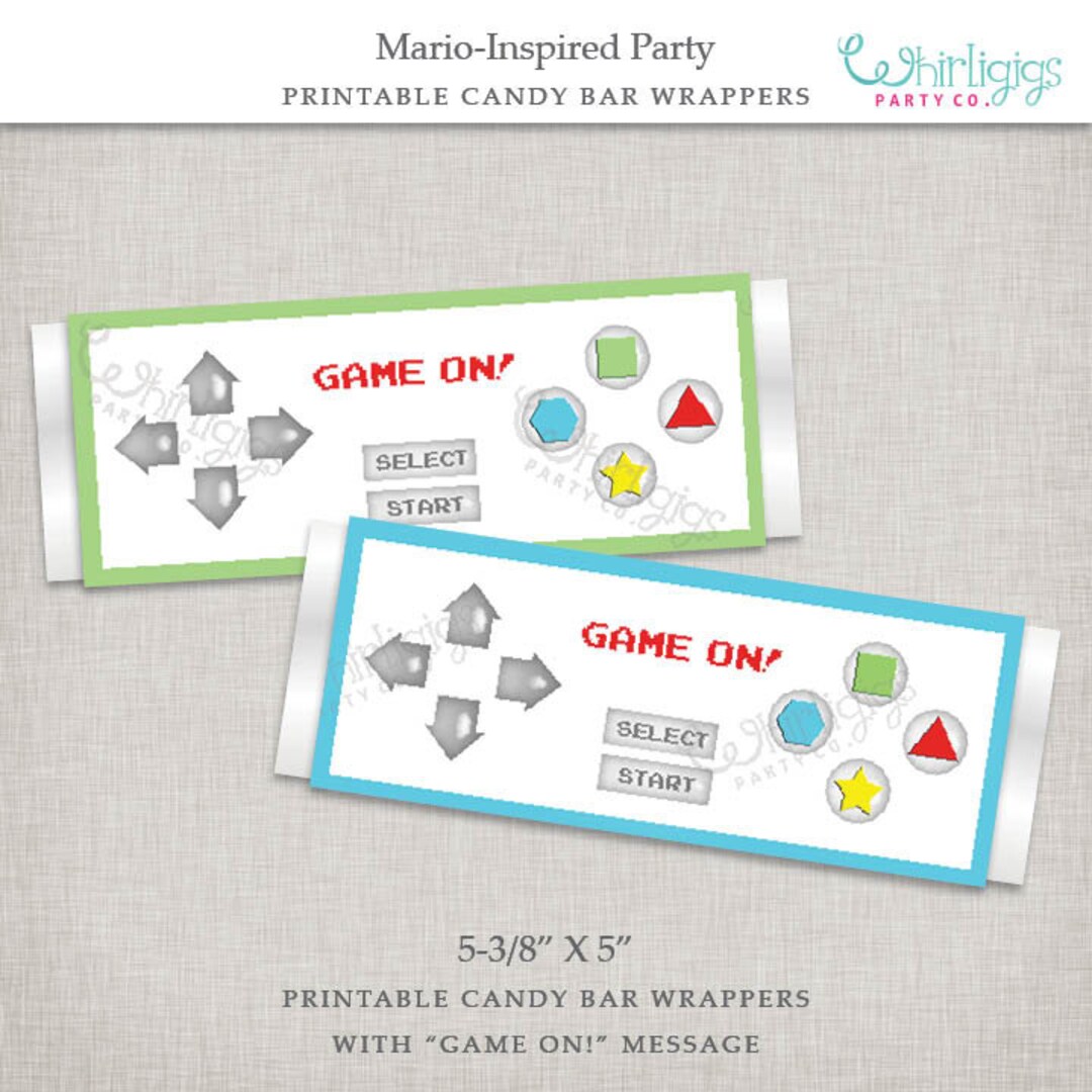 Controller Candy Bar Wrapper Printables - Instant Download - Etsy