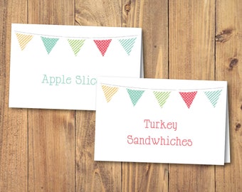 Editable Tent Cards - Cute tent cards to instantly download - YOU change the wording - Printable Tent Cards Namecards Placards Food Labels