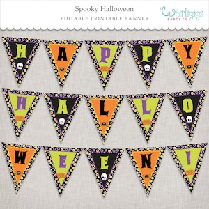 Halloween Party Decorations Instant Download PDF Printable AND Editable ...