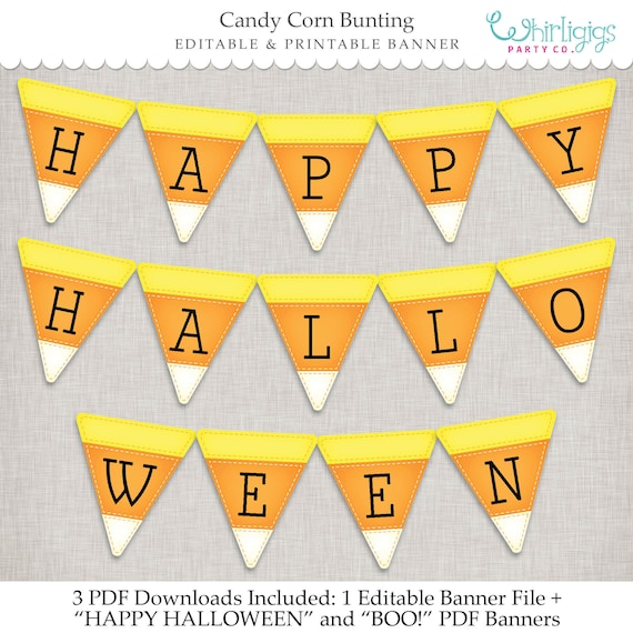 Sweet Corn Banner - Editable Prompt Obtain 3 printable photo regarding Printable Halloween Banners named Sweet Corn Banner - Editable Instantaneous Down load 3 printable