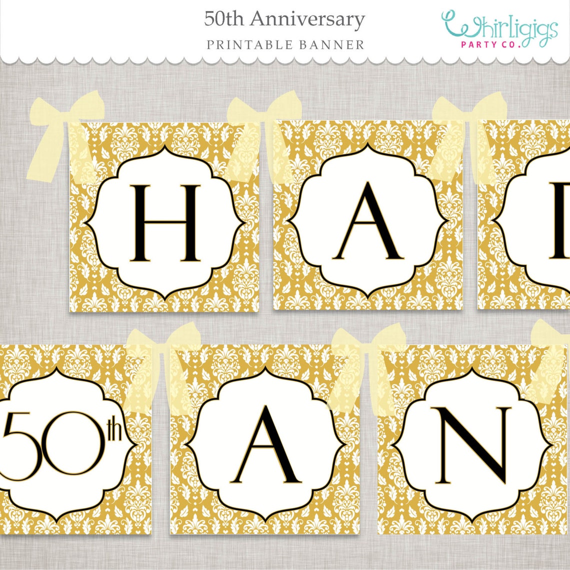 Instant Download 50th Anniversary Banner Golden Anniversary - Etsy