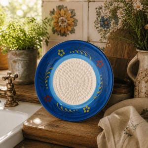 Ceramic Grater Plate, Handmade Style Grating Dish for Ginger & Nutmeg, Unique Thanksgiving and Christmas Kitchen Gift