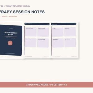 Therapy Session Notes Printable, Mental Health Reflection Journal, Counseling Appointment Planner, Mood and Coping Tracker PDF