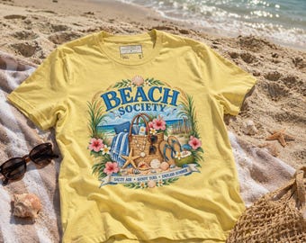 T-shirt voor strandliefhebbers, T-shirt met kustprint, cadeau voor oceaanliefhebbers, zomershirt voor op het strand, T-shirt voor strandvakantie, unisex T-shirt