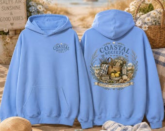 Hoodie met kustthema, sweatshirt met kustthema voor oma, hoodie voor strandliefhebbers, nautische hoodie, cadeau voor oceaanliefhebbers, hoodie met kustthema voor in een huisje