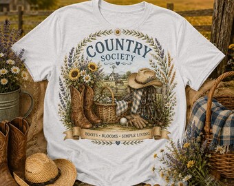 T-shirt voor de plattelandsgemeenschap, T-shirt met westernprint, T-shirt voor het plattelandsleven, T-shirt in boerderijstijl, Cottagecore T-shirt, rustiek cadeau voor op het platteland