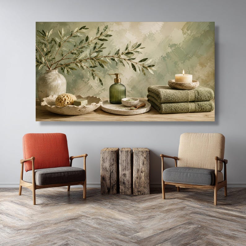 relaxing-spa-scene-canvas-green-olive-branch-wall-art-natural-home