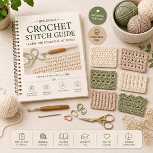 Guia de Pontos de Crochê para Iniciantes PDF | Pontos Básicos | Tutorial Passo a Passo | Download Digital