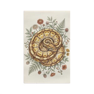 Ball Python Tea Towel, Vintage Naturalist Illustration, Snake Lover Gift