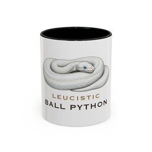 Leucistic Ball Python Mug, Vintage Naturalist Snake Illustration Coffee Cup