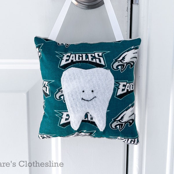 Philadelphia Eagles Tooth Fairy Pillow | Eagles Football Hanging Tooth Fairy Pillow with Pocket | Philly Sports Fan | Ready to Ship