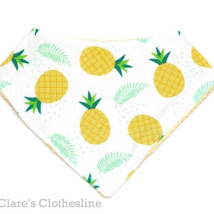 Pineapple Bandana Baby Bib Yellow Pineapples Flannel and - Etsy