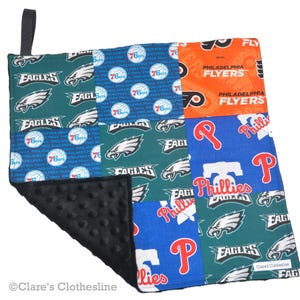 Philadelphia Sports Baby Lovey: Eagles, Phillies, Flyers, 76ers Snuggle Blanket (15&quot;x15&quot;)