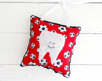 Soccer Balls Tooth Fairy Pillow: Sports Fan Hanging Pillow with Pocket