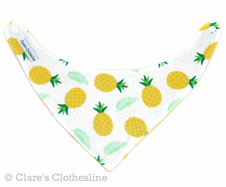 Pineapple Bandana Baby Bib Yellow Pineapples Flannel and Etsy