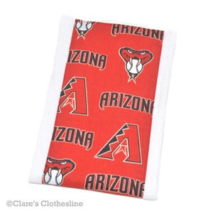 Arizona Diamondbacks Burp Cloth: Red D-Backs Baseball Baby Gift, Cotton Burp Rag
