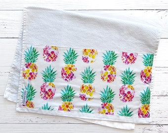 Pineapple Hand Towel | Tropical Fruit Dish Towel | Kitchen or Bathroom Hand Towel | Spring Hostess Gift | Housewarming Gift | Ready to Ship