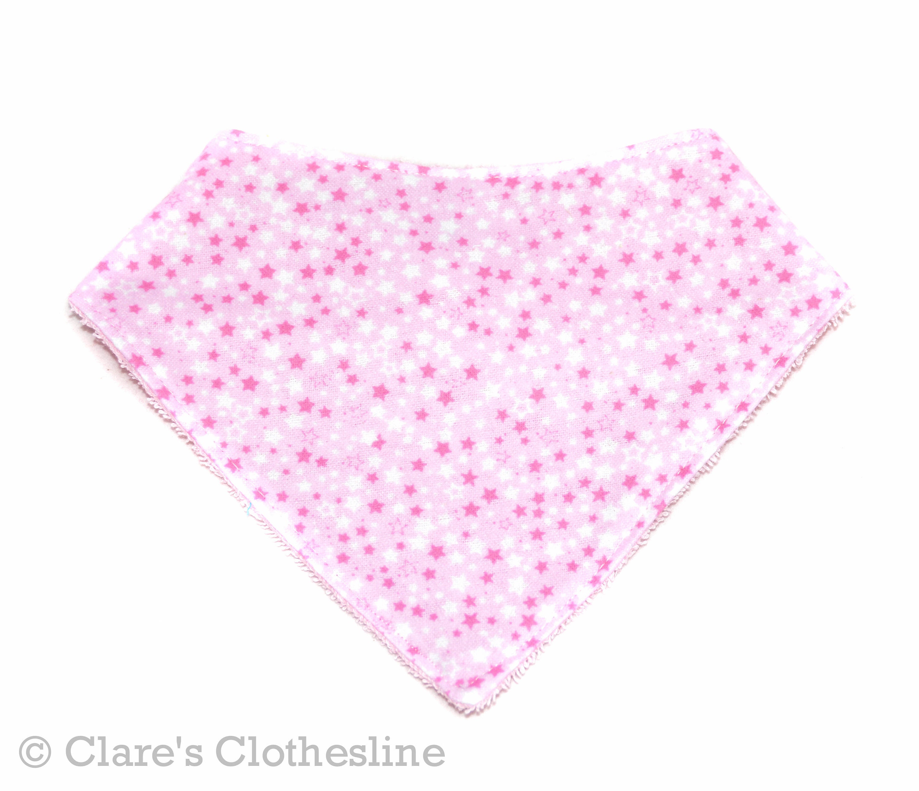 Baby Girls Bandana Bib Fleece Backed Adjustable size Baby Bib Absorbent Baby Bandana Cute Pink Stars Pink Star Bib Dribble Catcher