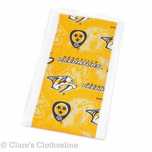 Nashville Predators Burp Cloth: Gold Preds Ice Hockey Baby Gift, Cotton Burp Rag