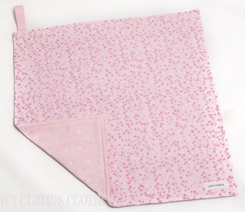 Pink Star Baby Lovey Blanket  Light Pink Stars Lovey image 0