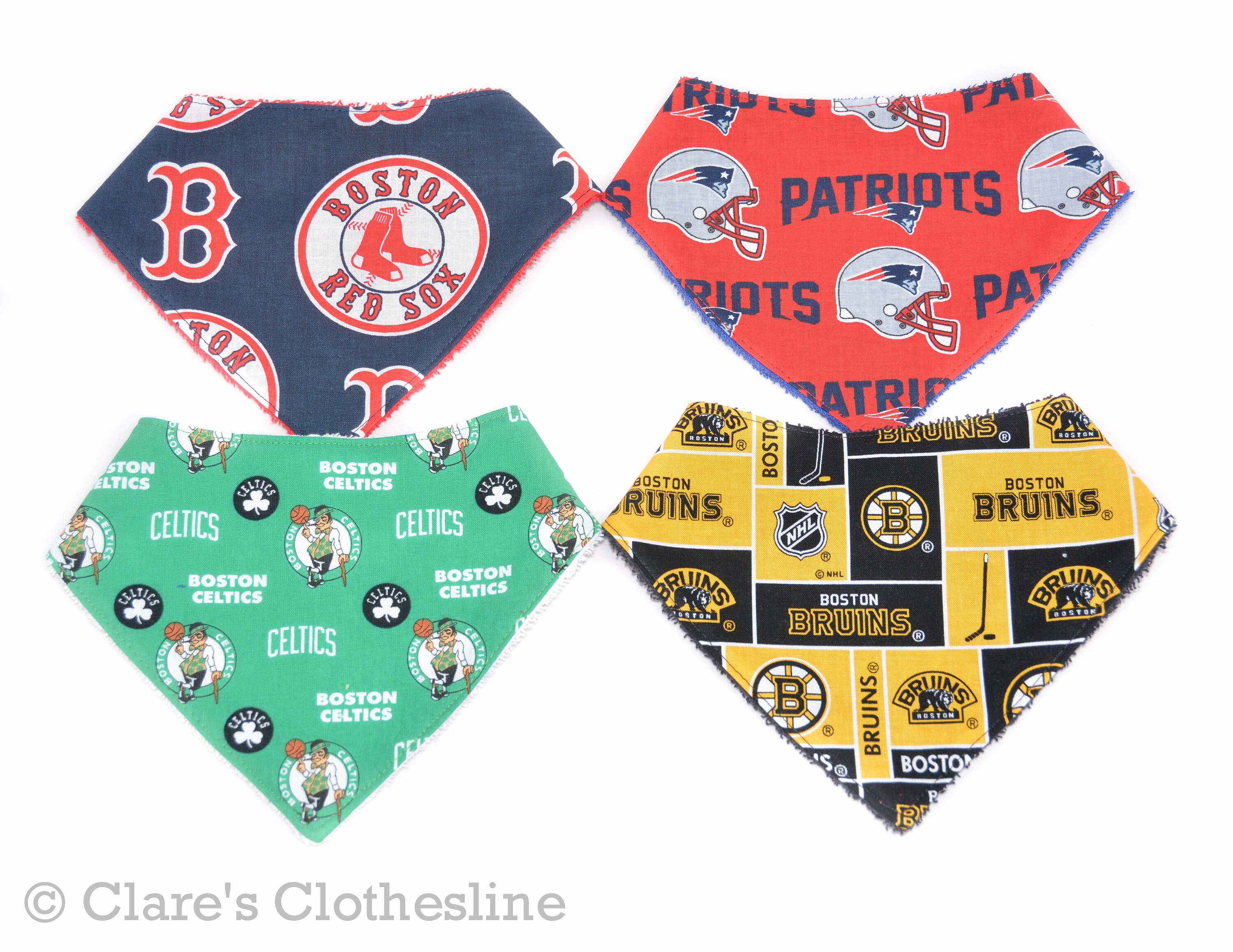 Boston Sports Bandana Baby Bib Gift Set Set of 4 Bibs Red Etsy