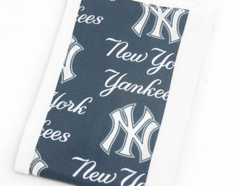 New York Yankees Baby Burp Cloth | NY Yankees Navy Blue Baseball Burp Rag | Sports Fan Baby Gift | Ready to Ship | Clearance Sale