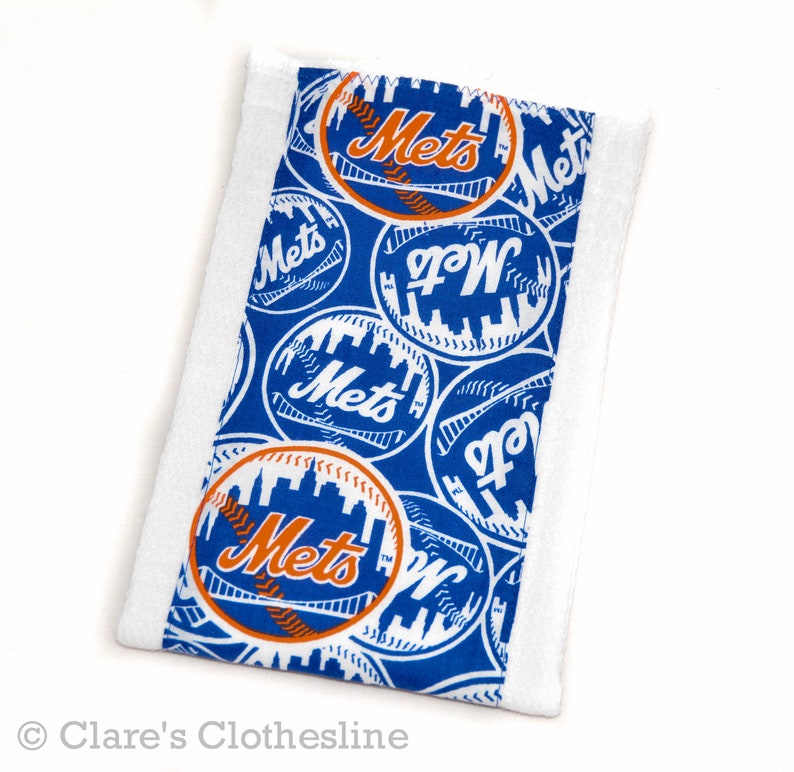 Ready to Ship New York Mets Baby Burp Cloth NY Mets Blue and Orange Baseball Burp Cloth